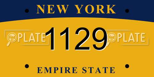 1129 New York License Plate
