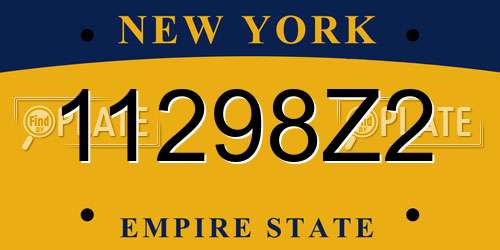 11298Z2 New York License Plate