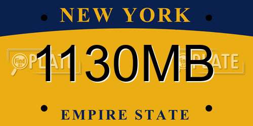 1130MB New York License Plate