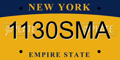 1130SMA New York License Plate