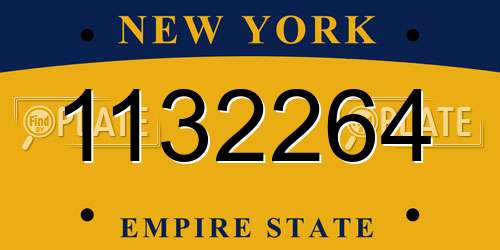 1132264 New York License Plate