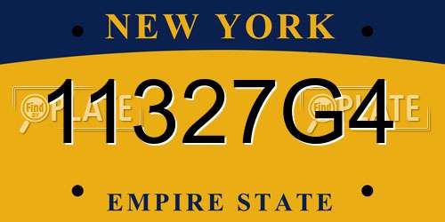 11327G4 New York License Plate