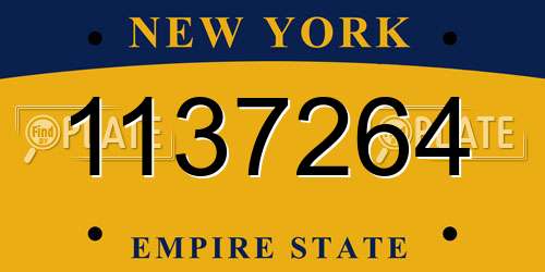 1137264 New York License Plate