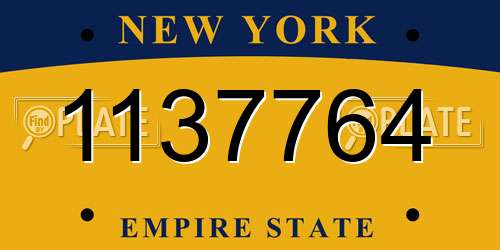 1137764 New York License Plate