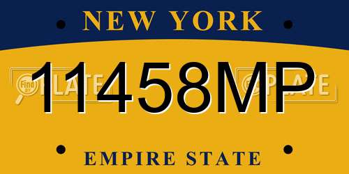 11458MP New York License Plate