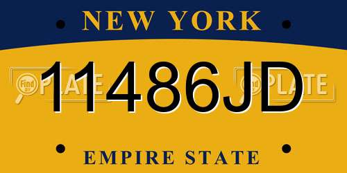 11486JD New York License Plate