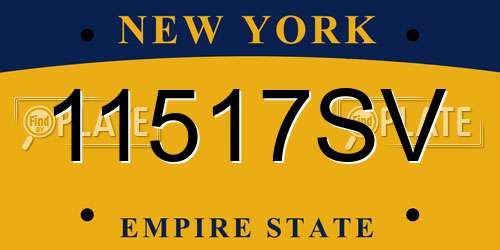 11517SV New York License Plate