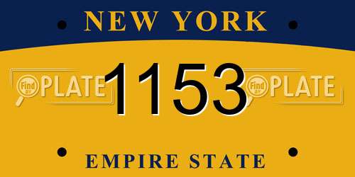 1153 New York License Plate