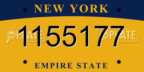 1155177 New York License Plate