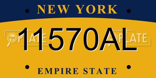 11570AL New York License Plate