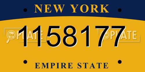 1158177 New York License Plate