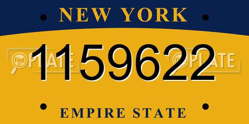 1159622 New York License Plate