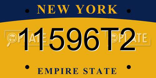 11596T2 New York License Plate