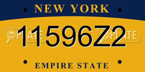 11596Z2 New York License Plate