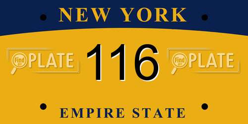 116 New York License Plate