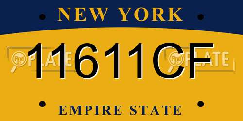 11611CF New York License Plate