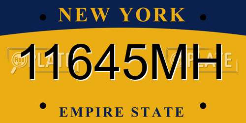 11645MH New York License Plate