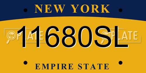 11680SL New York License Plate