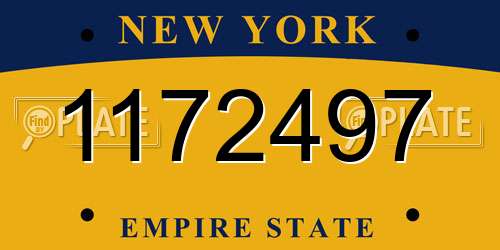 1172497 New York License Plate