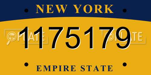 1175179 New York License Plate