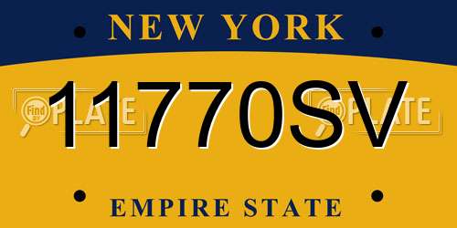 11770SV New York License Plate