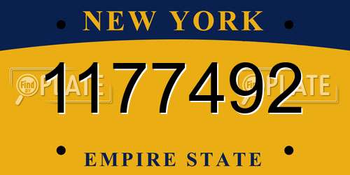 1177492 New York License Plate