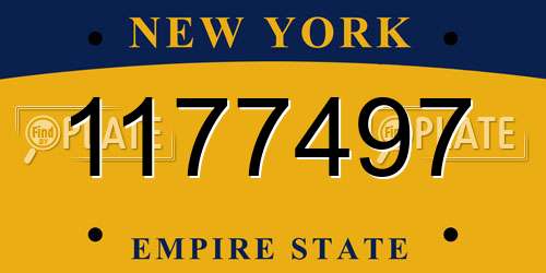 1177497 New York License Plate