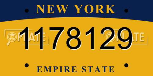 1178129 New York License Plate