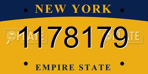 1178179 New York License Plate