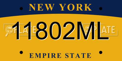 11802ML New York License Plate