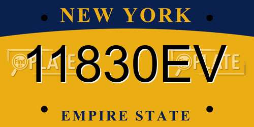 11830EV New York License Plate