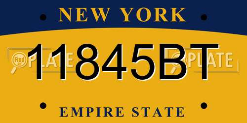 11845BT New York License Plate