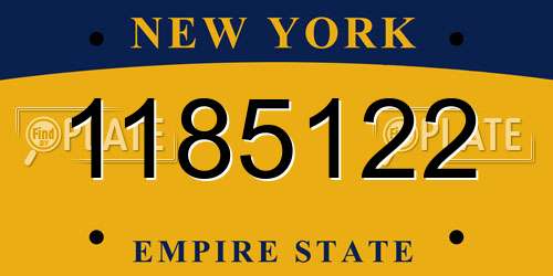 1185122 New York License Plate