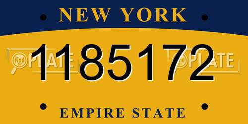 1185172 New York License Plate
