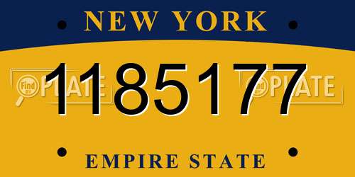 1185177 New York License Plate