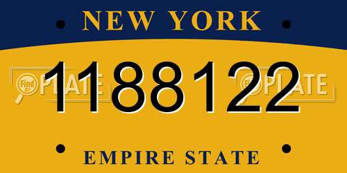 1188122 New York License Plate