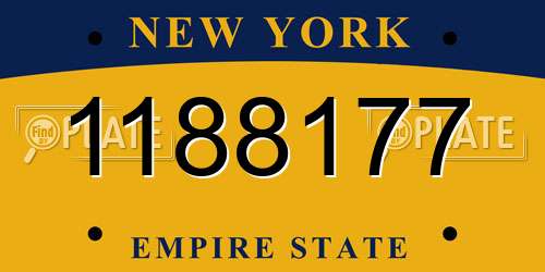 1188177 New York License Plate
