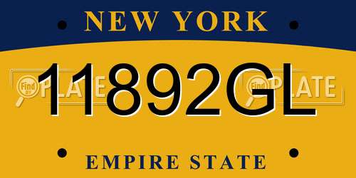 11892GL New York License Plate