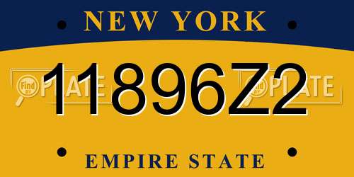11896Z2 New York License Plate