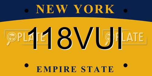 118VUI New York License Plate