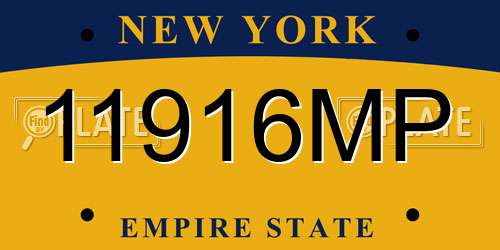 11916MP New York License Plate