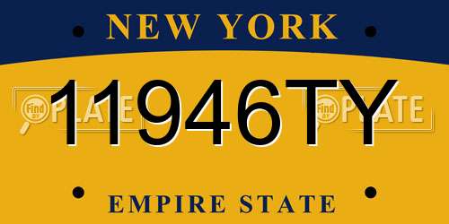 11946TY New York License Plate