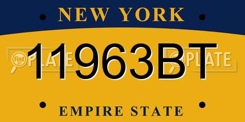11963BT New York License Plate