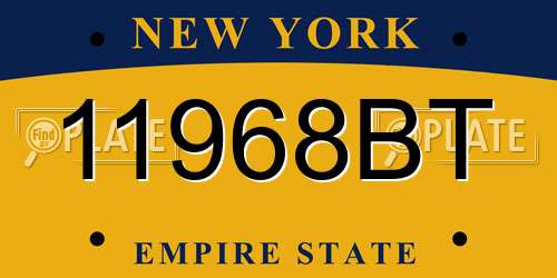 11968BT New York License Plate