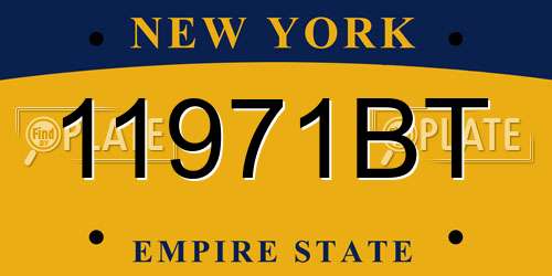 11971BT New York License Plate