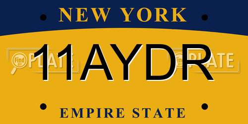 11AYDR New York License Plate