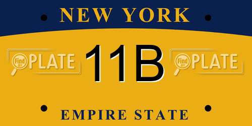 11B New York License Plate