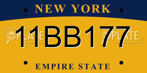 11BB177 New York License Plate