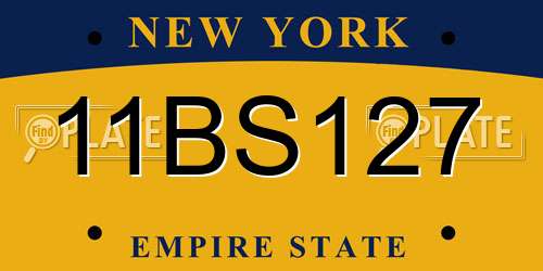 11BS127 New York License Plate