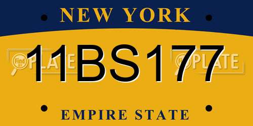 11BS177 New York License Plate
